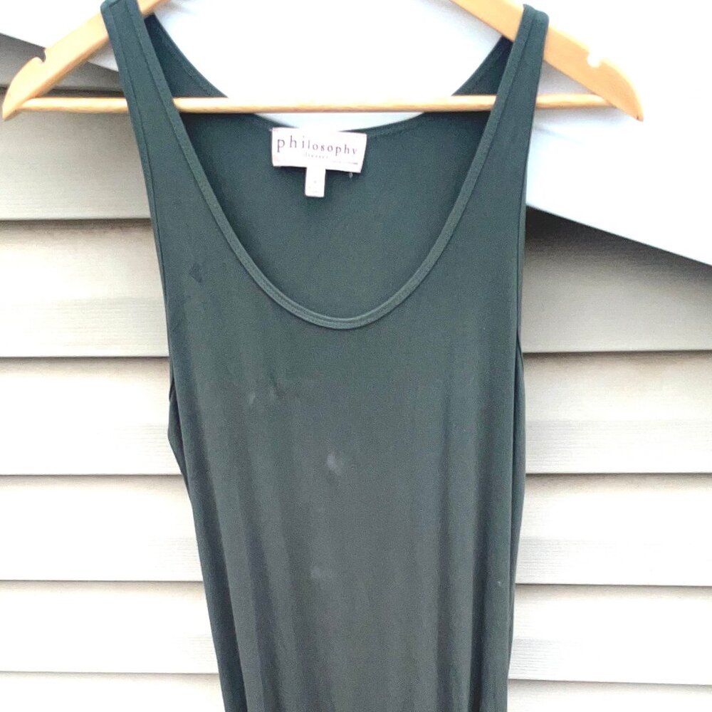Women's Philosophy Long Moss Green Slimming Midi Dress - Size Small